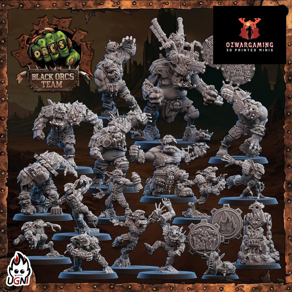 Wasteland Orcs Fantasy Football Team | Ugni Miniatures Role Playing Miniatures