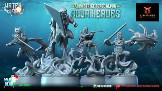 Water War Aqua Heroes | Warbear Studios 28mm SciFi Wargaming Miniatures Role Playing Miniatures