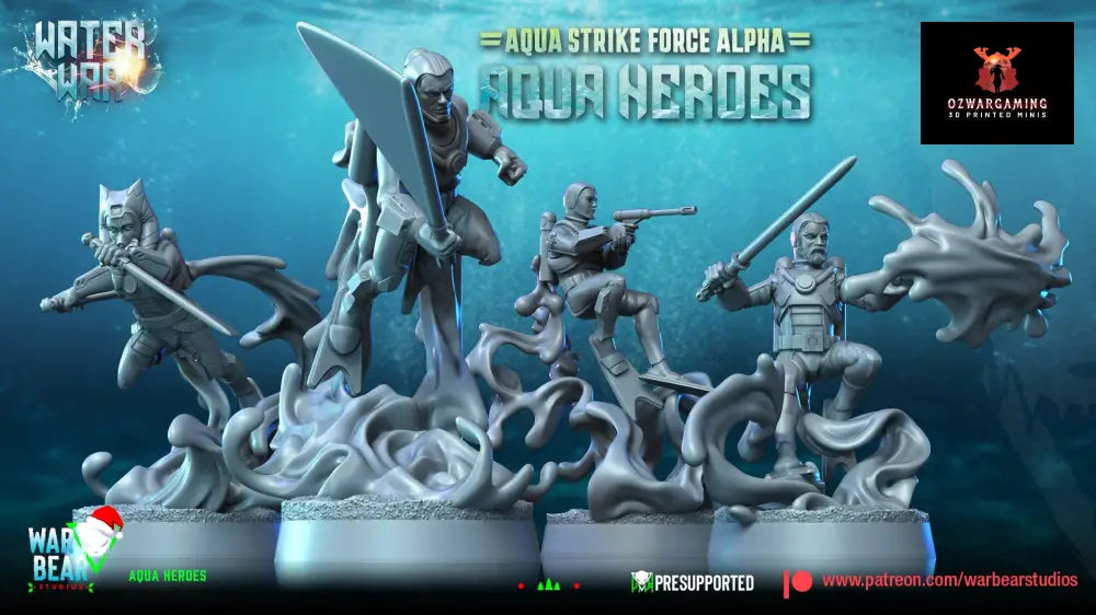 Water War Aqua Heroes | Warbear Studios 28mm SciFi Wargaming Miniatures Role Playing Miniatures