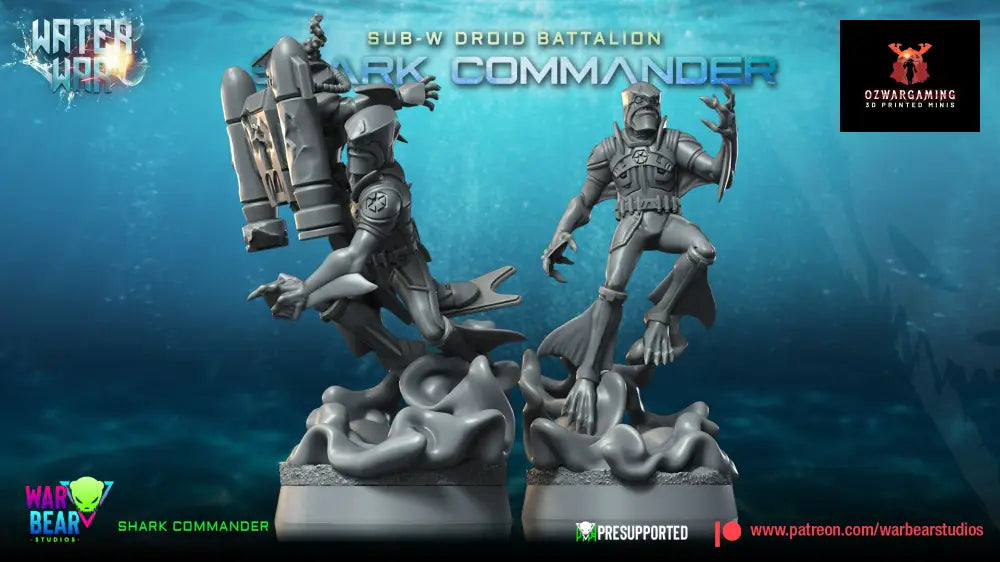 Water War Shark Commander | Warbear Studios 28mm SciFi Wargaming Miniatures Role Playing Miniatures