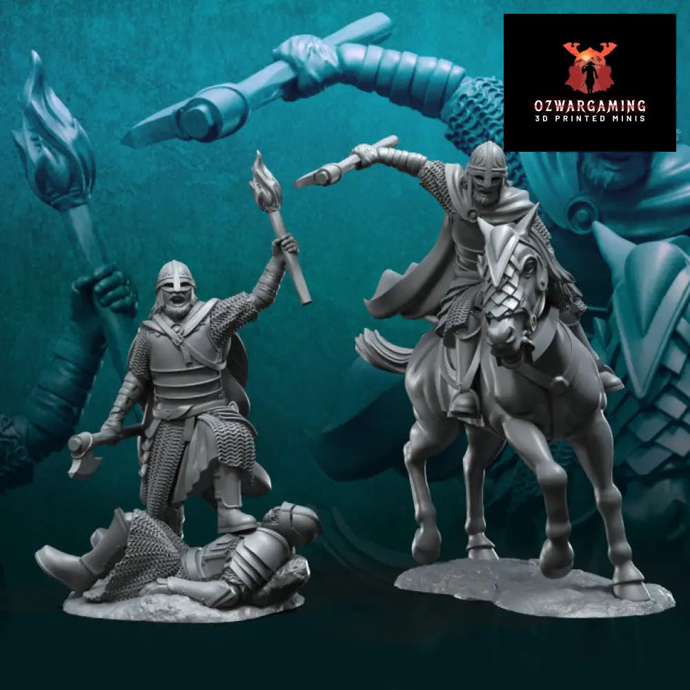 West Human Captain Foot and Mounted | Davale Games 25mm Fantasy Wargaming Miniatures Role Playing Miniatures