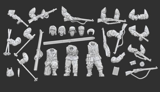 Finnish Soldiers in Overalls Build Kit | Propylene Foliescu 28mm WW2 Wargaming Miniatures