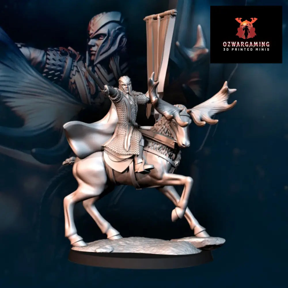 Wood Elf Elk Banner | Davale Games 25mm Fantasy Wargaming Miniatures Role Playing Miniatures