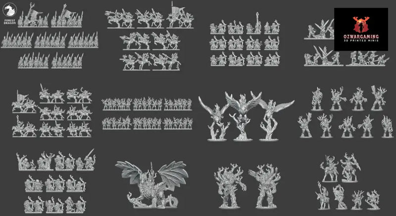 Wood Elves Army Bundle | Forest Dragon 10mm Fantasy Wargaming Miniatures Role Playing Miniatures