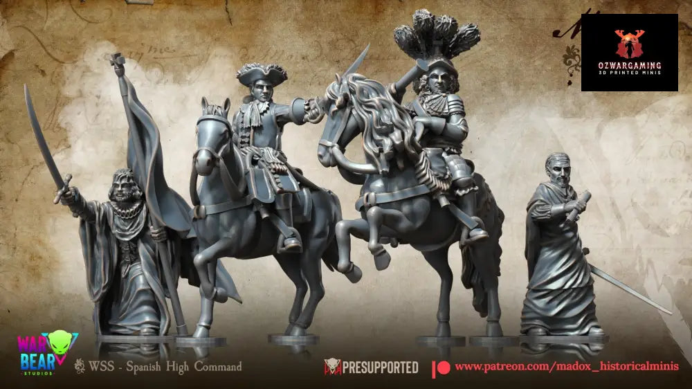 WSS Spanish High Command | Warbear Studios 28mm Historical Wargaming Miniatures Role Playing Miniatures