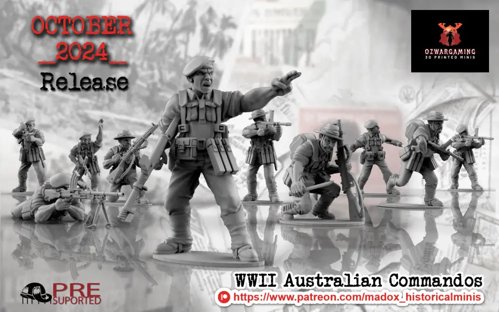 WW2 Australian Commando Section | Battlecat 28mm Historical Wargaming Miniatures Role Playing Miniatures
