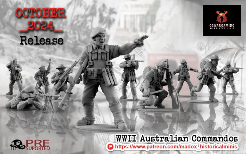 WW2 Australian Commando Section | Battlecat 28mm Historical Wargaming Miniatures Role Playing Miniatures