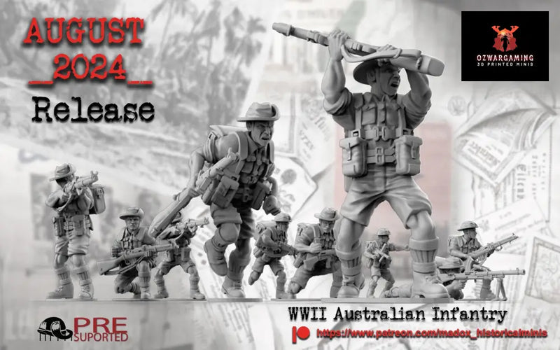 WW2 Australian Pacific Infantry | Battlecat 28mm Historical Wargaming Miniatures Role Playing Miniatures