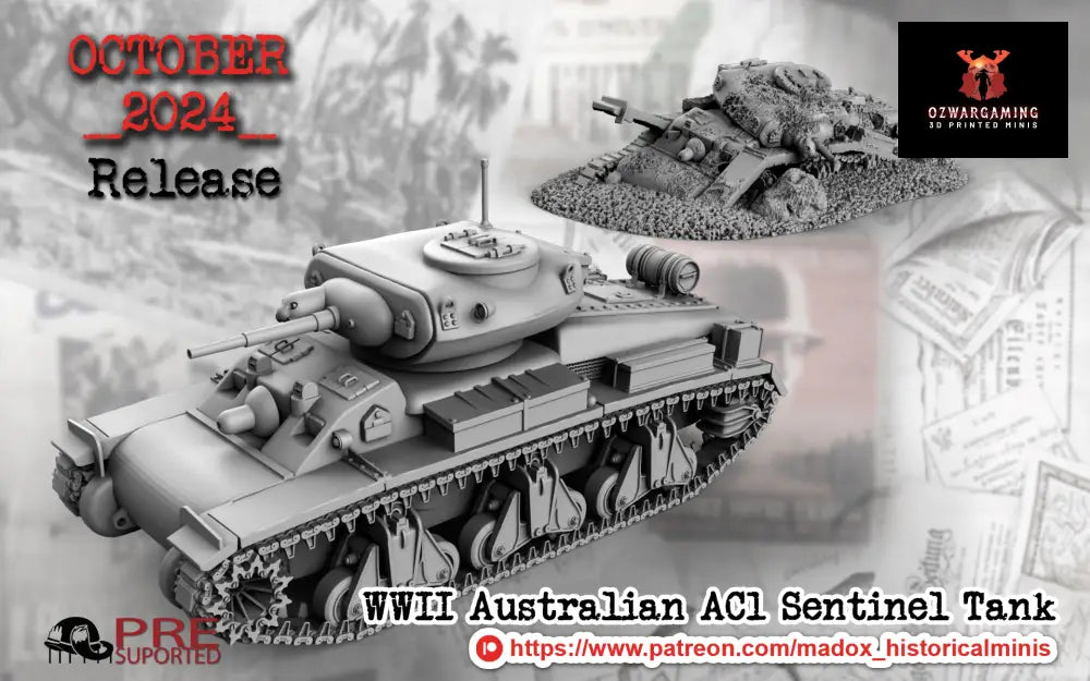 WW2 Australian Sentinel Tank | Battlecat 28mm Historical Wargaming Miniatures Role Playing Miniatures