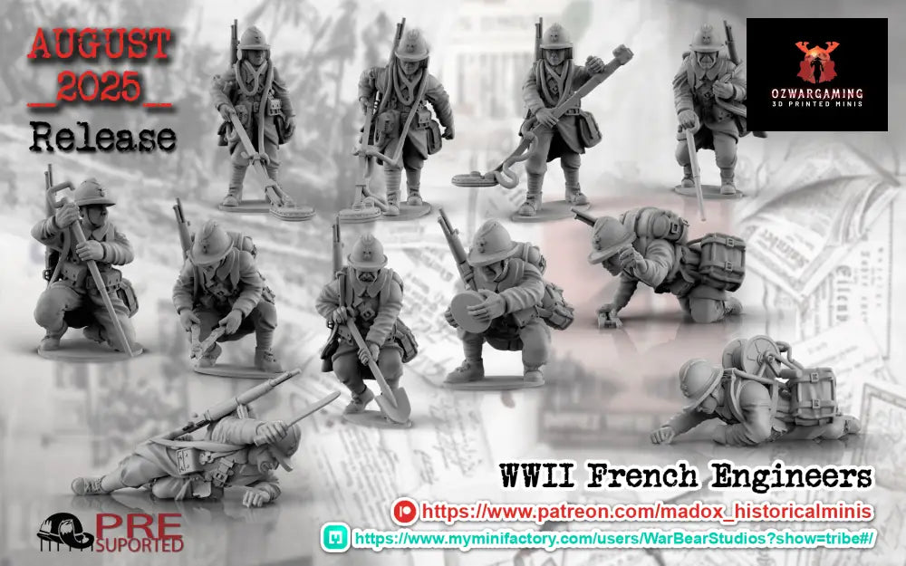 WW2 French Engineers | Battlecat 28mm Historical Wargaming Miniatures Role Playing Miniatures