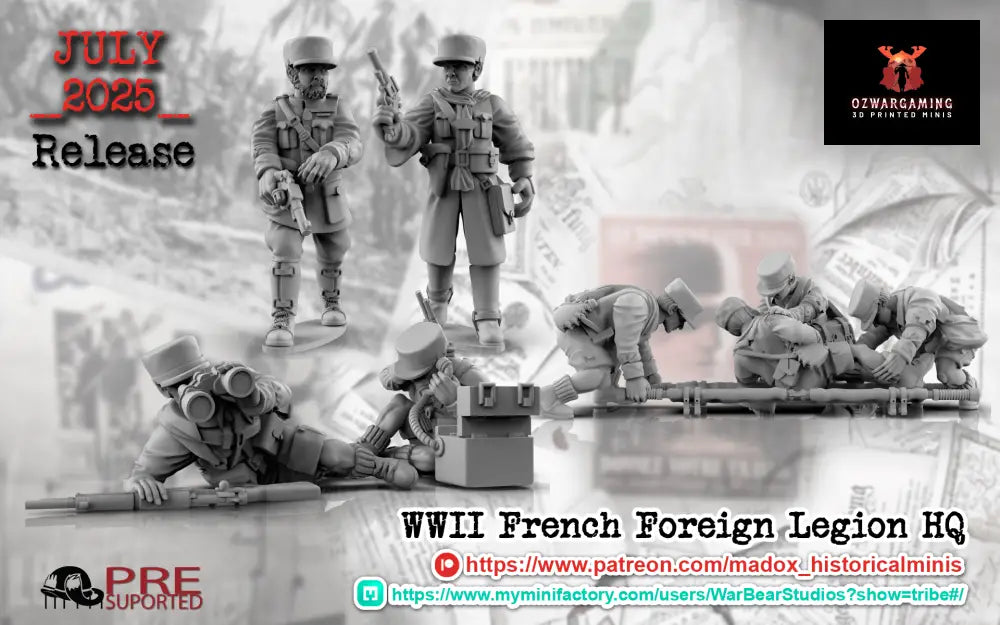 WW2 French Foreign Legion HQ | Battlecat 28mm Historical Wargaming Miniatures Role Playing Miniatures