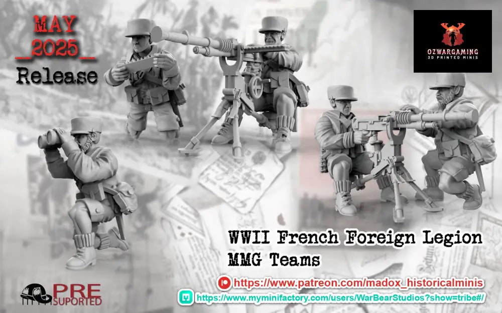 WW2 French Foreign Legion MMG Teams | Battlecat 28mm Historical Wargaming Miniatures Role Playing Miniatures