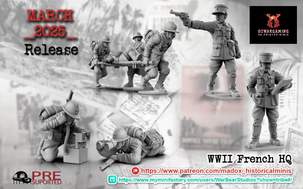 WW2 French HQ | Battlecat 28mm Historical Wargaming Miniatures Role Playing Miniatures