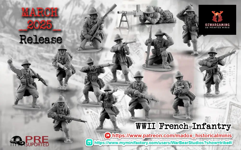 WW2 French Infantry | Battlecat 28mm Historical Wargaming Miniatures Role Playing Miniatures
