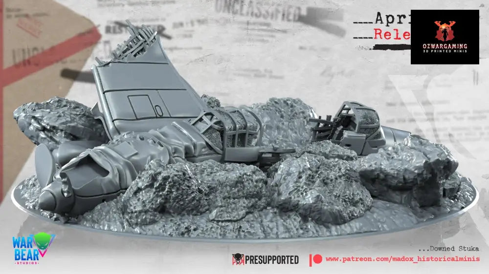WW2 German Downed Stuka | Warbear Studios 28mm Historical Wargaming Miniatures Role Playing Miniatures