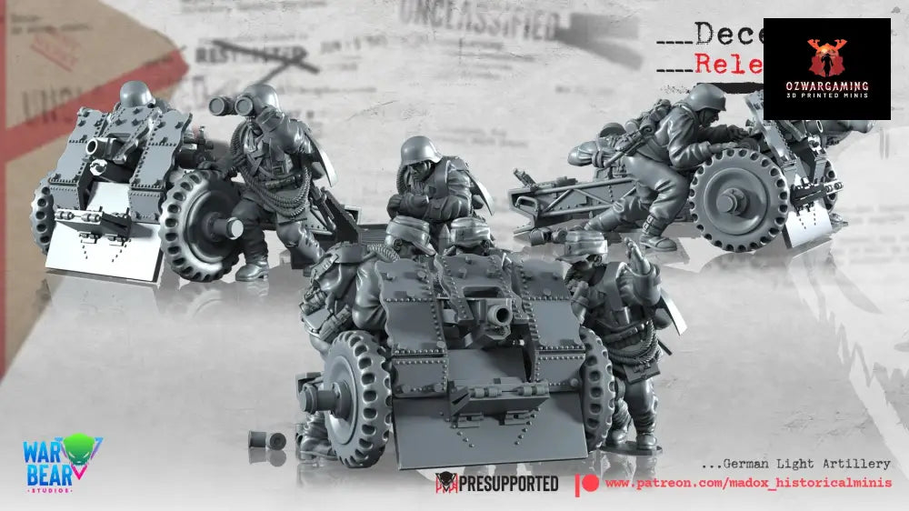 WW2 German Light Artillery | Warbear Studios 28mm Historical Wargaming Miniatures Role Playing Miniatures