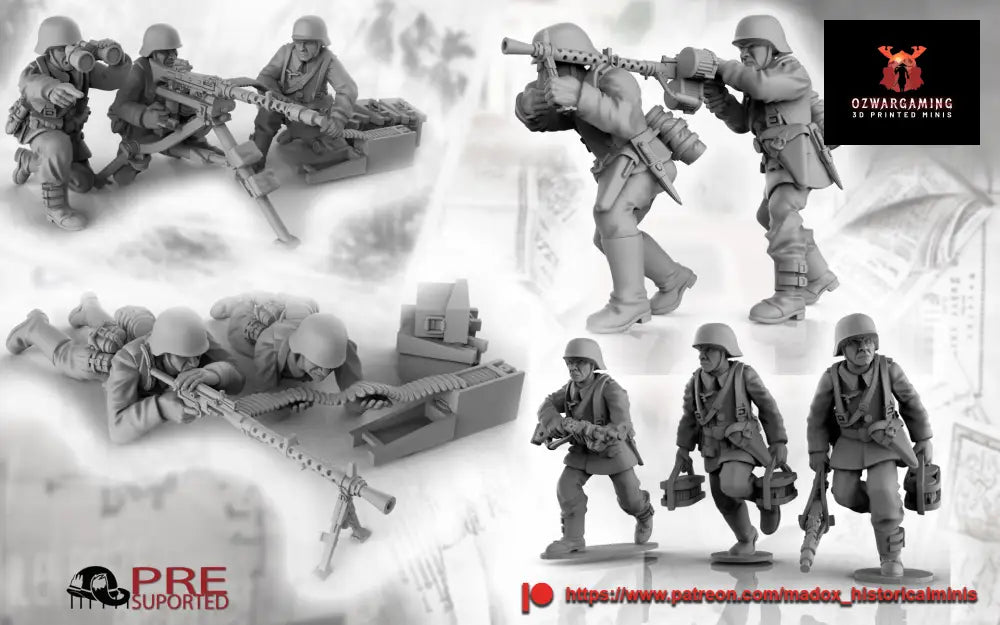 WW2 German Luftwaffe MMG Teams | Battlecat 28mm Historical Wargaming Miniatures Role Playing Miniatures