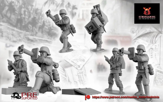 WW2 German Luftwaffe Panzerschreck Teams | Battlecat 28mm Historical Wargaming Miniatures Role Playing Miniatures