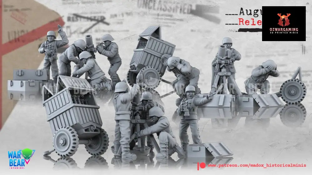 WW2 German Mortar Teams | Warbear Studios 28mm Historical Wargaming Miniatures Role Playing Miniatures
