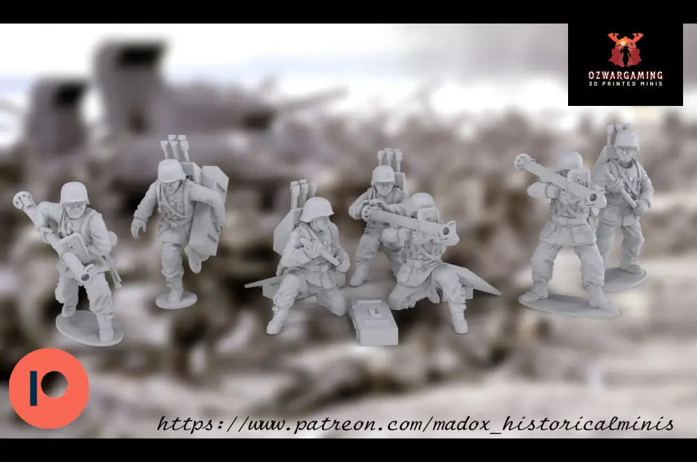 WW2 German Panzerschreck Teams | Warbear Studios 28mm Historical Wargaming Miniatures Role Playing Miniatures