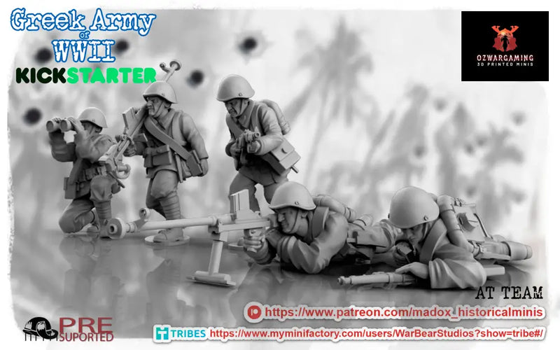WW2 Greek AT Teams | Battlecat 28mm Historical Wargaming Miniatures Role Playing Miniatures