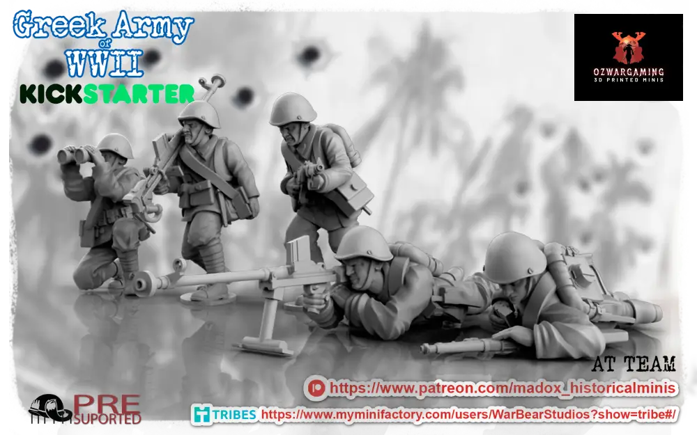 WW2 Greek AT Teams | Battlecat 28mm Historical Wargaming Miniatures Role Playing Miniatures