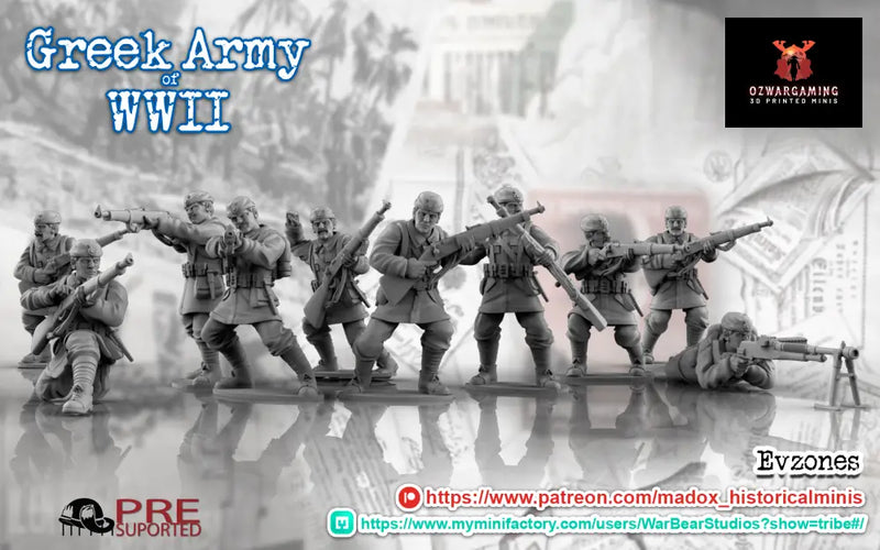 WW2 Greek Evzones | Battlecat 28mm Historical Wargaming Miniatures Role Playing Miniatures