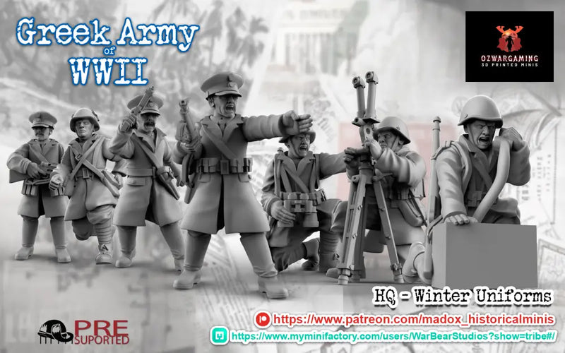 WW2 Greek Greatcoat HQ | Battlecat 28mm Historical Wargaming Miniatures Role Playing Miniatures