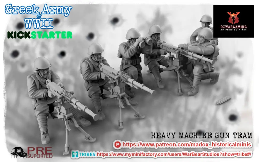WW2 Greek HMG Teams | Battlecat 28mm Historical Wargaming Miniatures Role Playing Miniatures