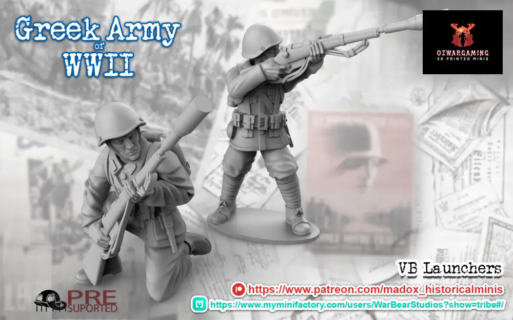 WW2 Greek VB Launchers | Battlecat 28mm Historical Wargaming Miniatures Role Playing Miniatures
