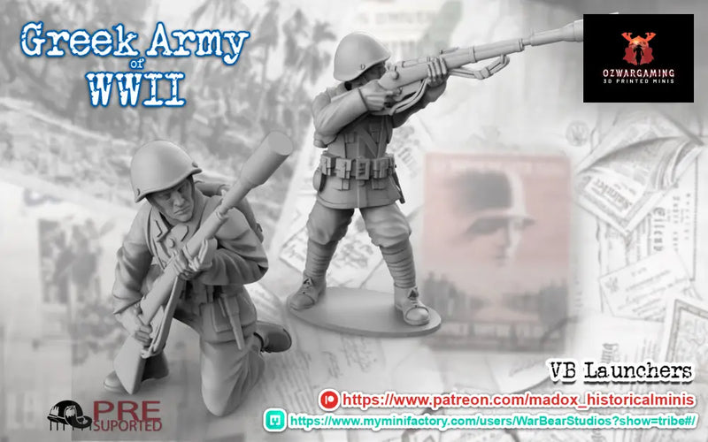 WW2 Greek VB Launchers | Battlecat 28mm Historical Wargaming Miniatures Role Playing Miniatures