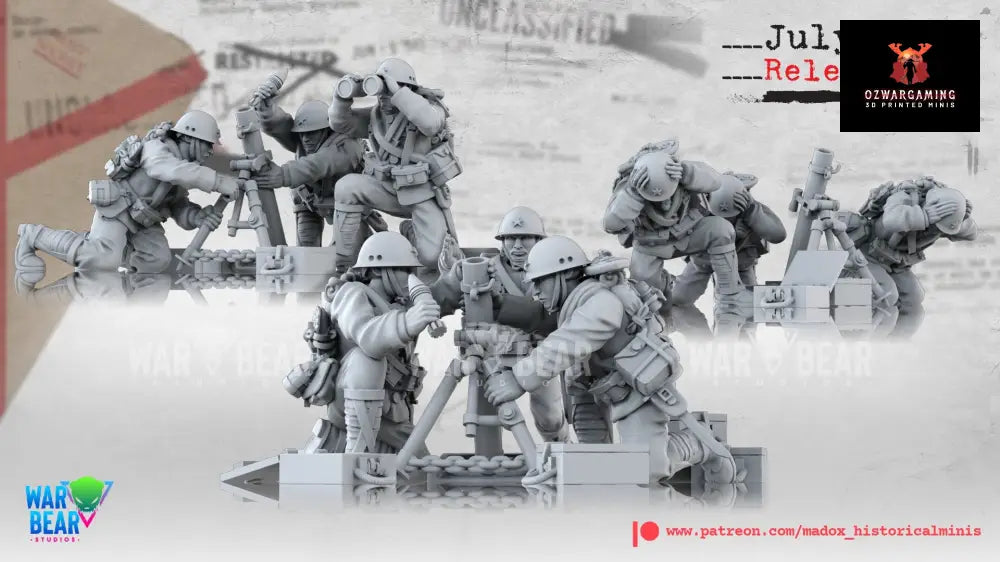 WW2 Japanese Mortar Teams | Warbear Studios 28mm Historical Wargaming Miniatures Role Playing Miniatures
