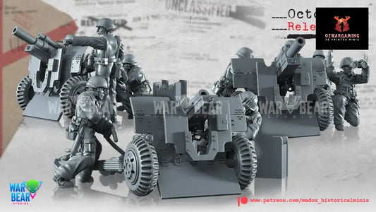 WW2 Pacific US Army Artillery Teams | Warbear Studios 28mm Historical Wargaming Miniatures Role Playing Miniatures