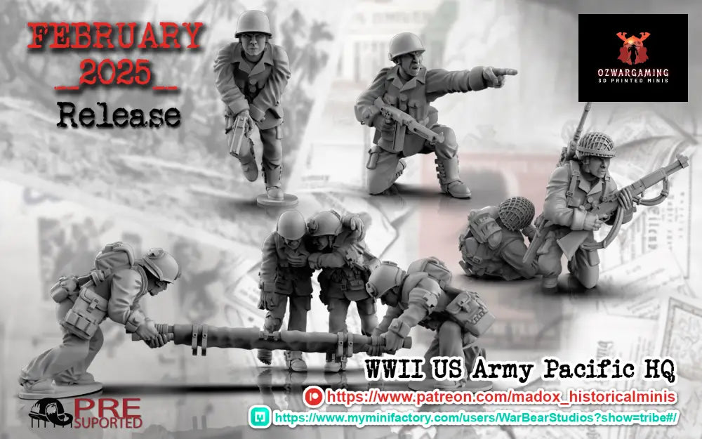 WW2 Pacific US Army Pacific HQ | Battlecat 28mm Historical Wargaming Miniatures Role Playing Miniatures
