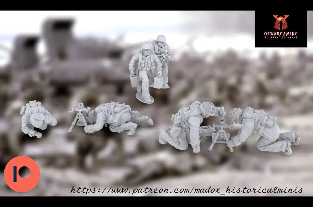 WW2 Pacific US Army Light Mortar Teams | Warbear Studios 28mm Historical Wargaming Miniatures Role Playing Miniatures