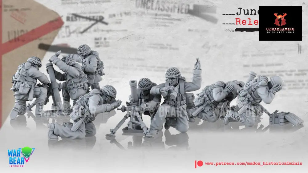 WW2 Pacific US Army Mortar Teams | Warbear Studios 28mm Historical Wargaming Miniatures Role Playing Miniatures