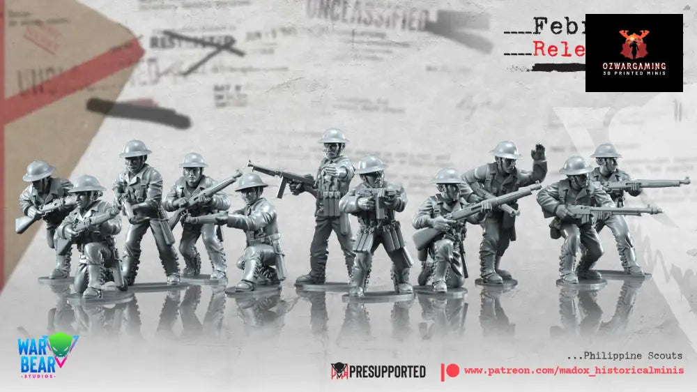 WW2 Pacific US Army Philipino Scouts | Warbear Studios 28mm Historical Wargaming Miniatures Role Playing Miniatures