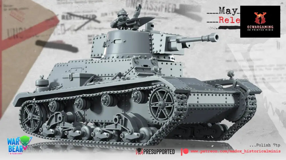 WW2 Polish 7tp Tank | Warbear Studios 28mm Historical Wargaming Miniatures Role Playing Miniatures