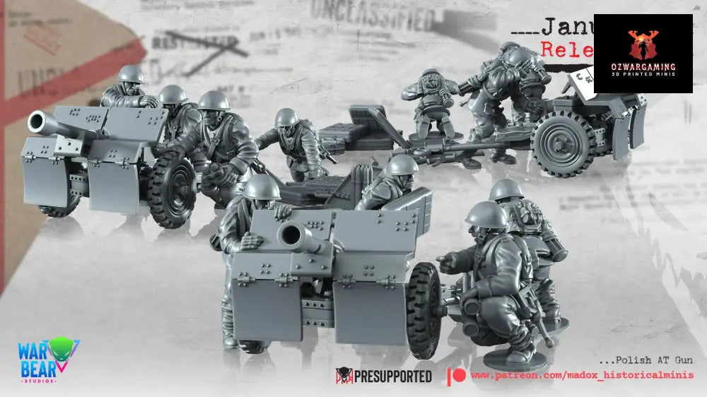 WW2 Polish AT Guns | Warbear Studios 28mm Historical Wargaming Miniatures Role Playing Miniatures