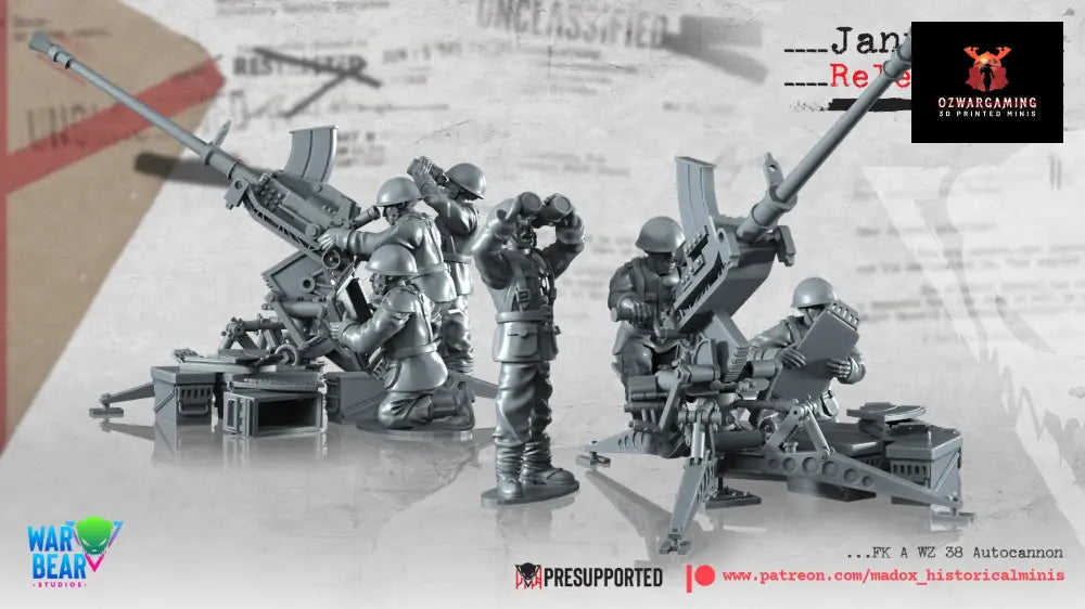 WW2 Polish Autocannons | Warbear Studios 28mm Historical Wargaming Miniatures Role Playing Miniatures