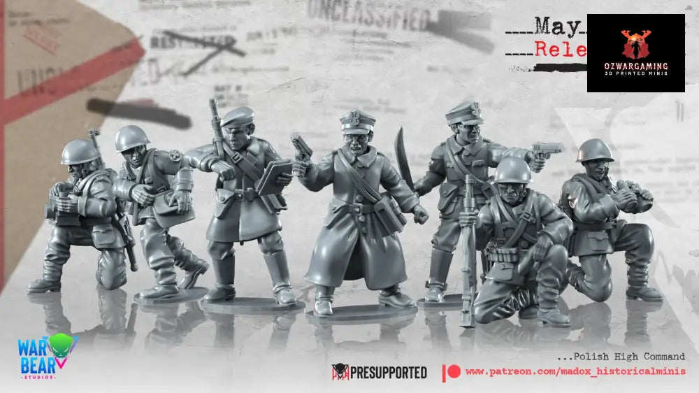 WW2 Polish High Command | Warbear Studios 28mm Historical Wargaming Miniatures Role Playing Miniatures
