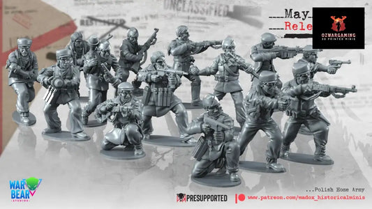 WW2 Polish Home Army Infantry | Warbear Studios 28mm Historical Wargaming Miniatures Role Playing Miniatures