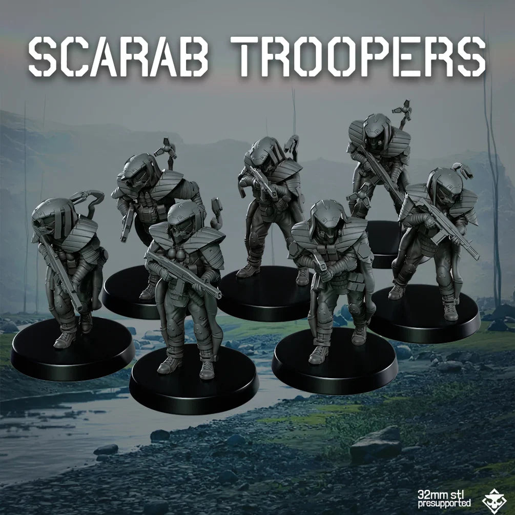 Death Delivery: Deathless Scarab Troopers | Skullforge Studios 32mm Wargaming Miniatures Role Playing Miniatures