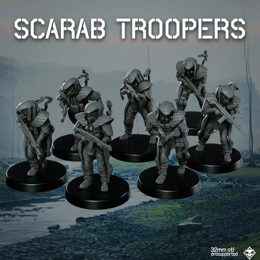 Death Delivery: Deathless Scarab Troopers | Skullforge Studios 32mm Wargaming Miniatures Role Playing Miniatures