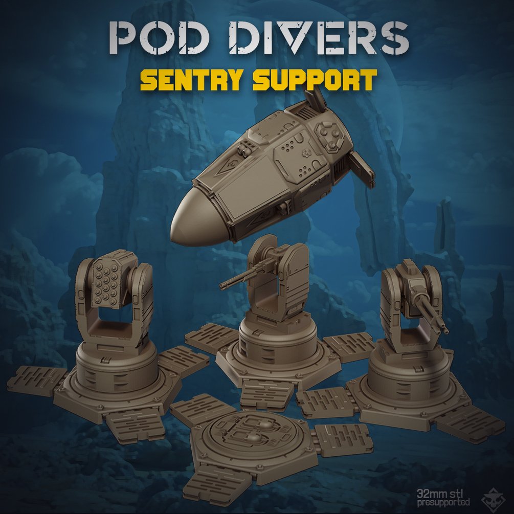 Heckdivers: Heckpod and Sentries | Skullforge Studios 32mm Wargaming Miniatures Role Playing Miniatures