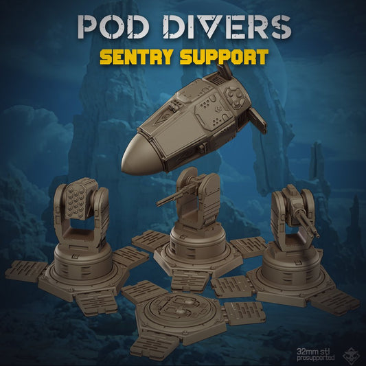 Heckdivers: Heckpod and Sentries | Skullforge Studios 32mm Wargaming Miniatures Role Playing Miniatures