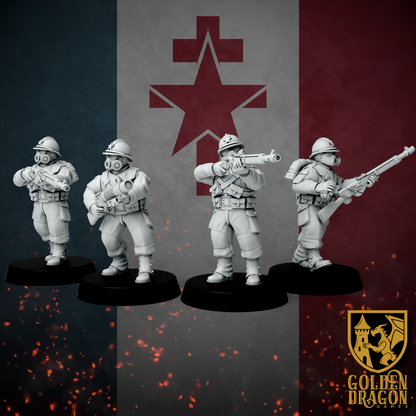 New French Republic Zouaves | Golden Dragon Games Weird WW2 Role Playing Miniatures